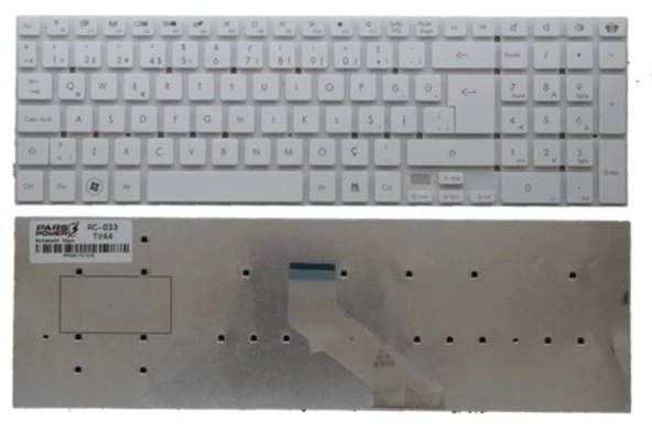 Acer Aspire V5-561G  Uyumlu Notebook Klavyesi - Beyaz - TR