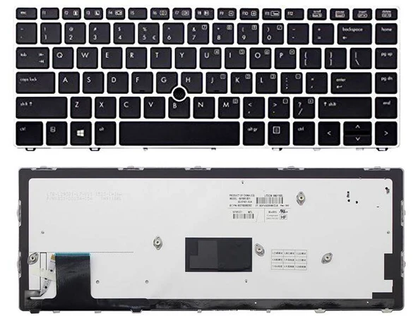 Hp EliteBook Folio 9470m Uyumlu Notebook  Klavyesi - Siyah - TR - Backlit