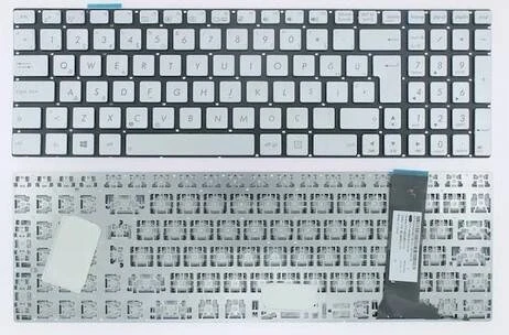 Asus N56VZ Uyumlu Notebook Klavyesi - Silver - TR