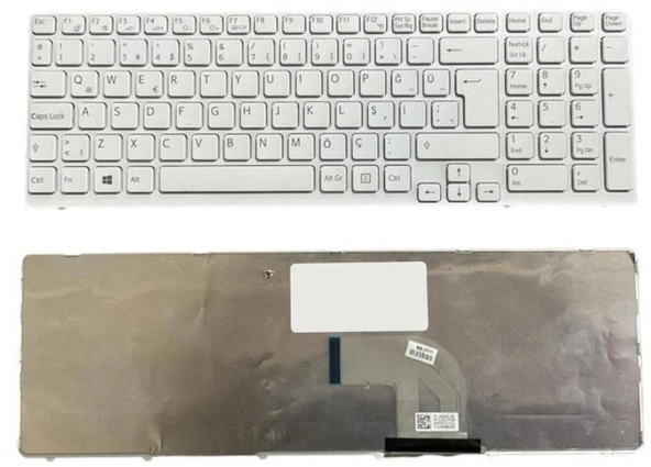 Sony Vaio AEHK5E011303A Uyumlu Notebook Klavyesi  - Beyaz - TR
