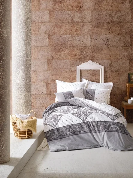 Cotton Box Çift Kişilik Bohem Nevresim Takımı Alope Gri