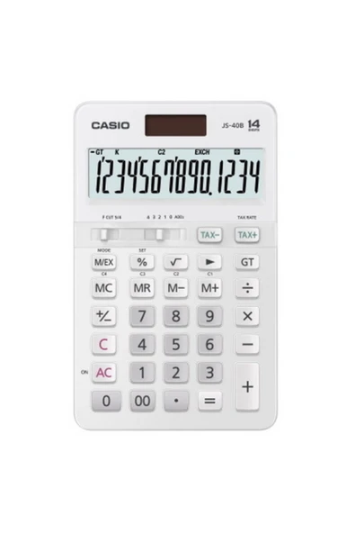 Casio Js-40b-we Beyaz Profesyonel 14 Hane Masa Üstü Hesap Makinesi