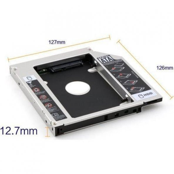 Ancheyn 12.7mm HDD Caddy DVD SSD Kutu Sata CD Kızak İkinci Harddisk Laptop Notebook 4717 - 7