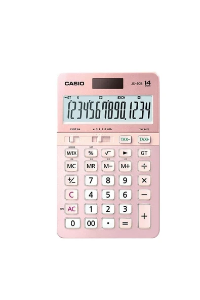 Casio Js-40b-pk Pembe Profesyonel 14 Hane Masa Üstü Hesap Makinesi