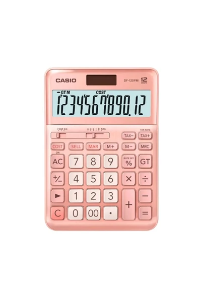 Casio Df-120fm 12 Hane Masaüstü Pembe Hesap Makinesi