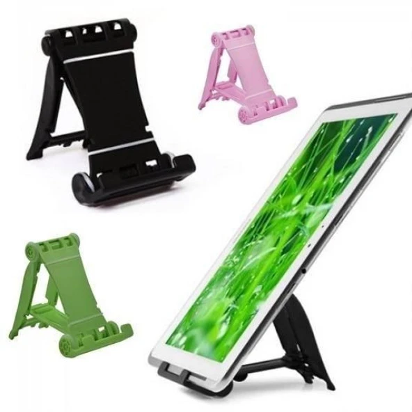 Cep Tefonu Tablet Standı Mini Masaüstü Telefon Tutucu Aparat-Stok da Olan Renk Gönderilir