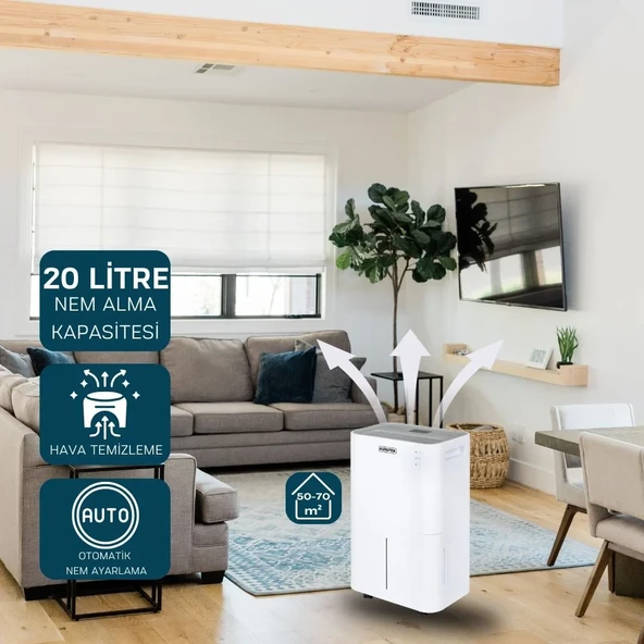 Kurutek KT20B Ev Tipi Nem Alma & Hava Temizleme Cihazı - 4