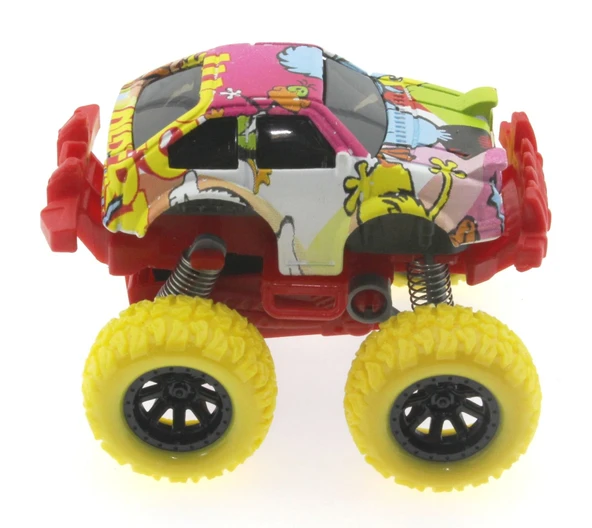 Die Cast Çizgi Film Desenli Sarı Teker Araba - 6