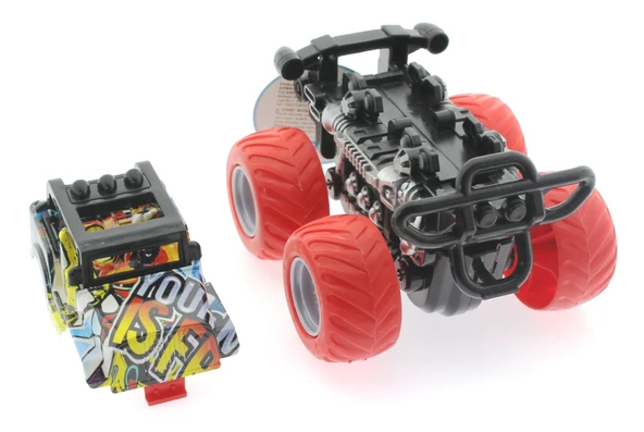 Die Cast Off Road  Dev Kırmızı Teker Araba - 3