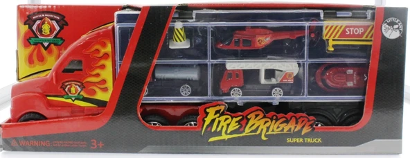 Taşınabilir Die Cast Metal Araçlı İtfaiye Kamyonu