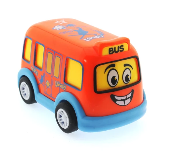 Çek Bırak Mini Sevimli Turuncu Otobüs