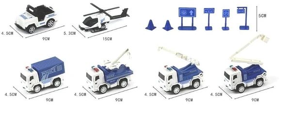 Baretli Polis Araçları Seti - 2