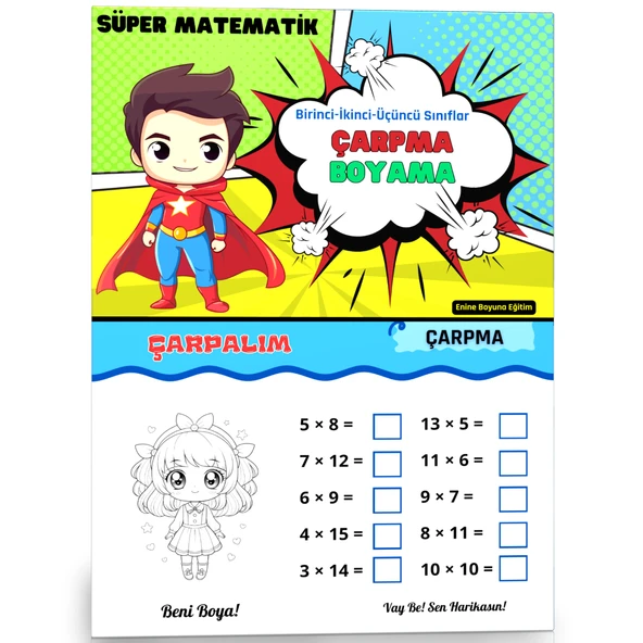 Birinci, İkinci ve Üçüncü Sınıflar İçin Süper Matematik (ÇARP-BOYA)