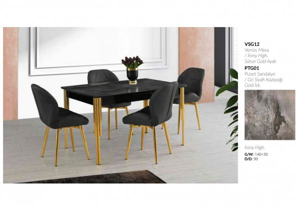 Venus Masa Irony Puset Sandalye Gri - 3