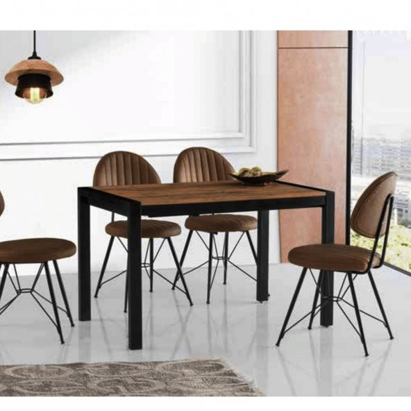 Tugba Masa Antik Çam Ahtapot Sandalye Kahverengi - 2