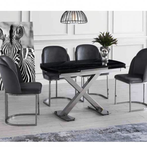 Anka Masa Cam Limon Sandalye Gri - 2