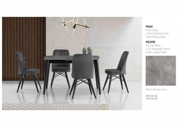 Polo Masa Retro Nil Sandalye Gri - 3