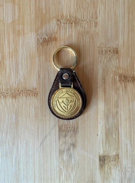 VİNTAGE ANAHTARLIK FENERBAHÇE ANAHTARLIK FB ANAHTARLIK KAHVERENGİ DERİ ANAHTARLIK