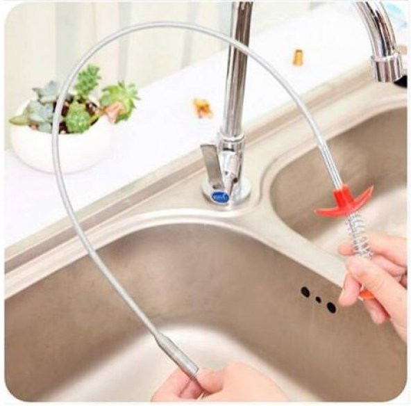Esnek Lavabo Gider Tıkanıklığı Açıcı Spiral Tel Susta Uzun Kol Dört Güçlü Pençe Lavabo Tıkanık Açma - 2