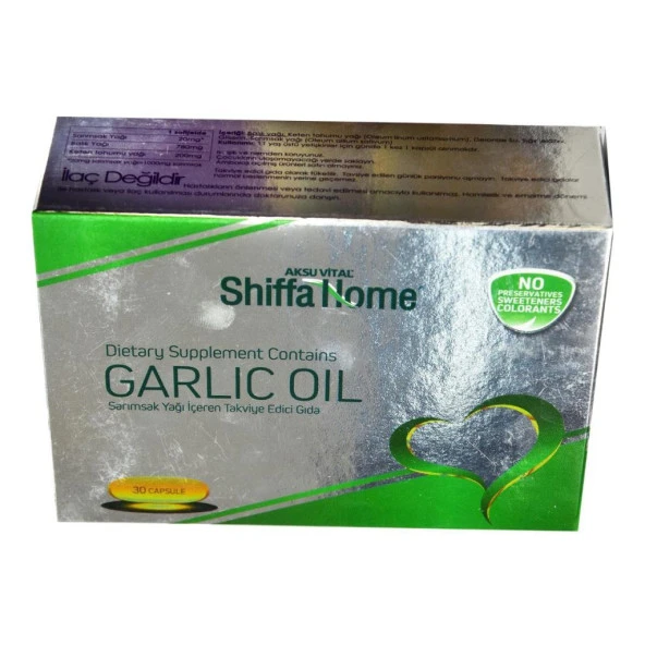 Shiffa Home Garlic Oil Saf Doğal Sarımsak Yağı Yumuşak 30 Kapsül