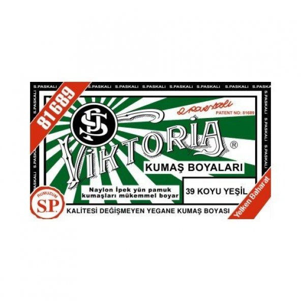 Viktoria Kumaş Boyası 39 Koyu Yeşil