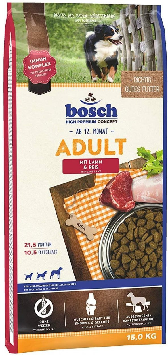 Bosch Adult Lamb & Rice Kuzu Etli Pirinçli Yetişkin Köpek Mamasi 15 Kg