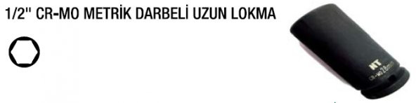 NT 1/2 HAVALI SİYAH LOKMA UZUN 17 mm NTZLU1217 - 2