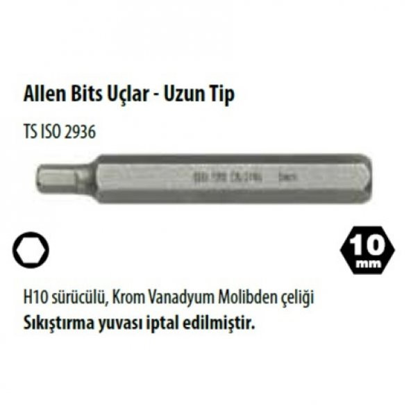 CETA FORM ALLEN BİTS UÇ 10*75mm 10 mm CB/2110G - 2