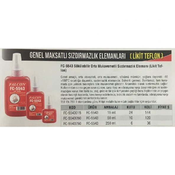 FALCON FC-5543 LİKİT TEFLON 15 ML