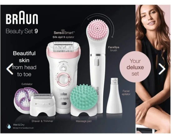 Braun Silk-epil 9 9995 Güzellik Seti SensoSmart Teknoloji Kablosuz Islak ve Kuru Kullanım Pembe 11 Ek Ataçmanlı Epilatör / Epilasyon
