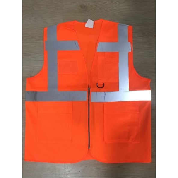 CEPLİ MÜHENDİS İKAZ YELEĞİ TURUNCU XL - 2