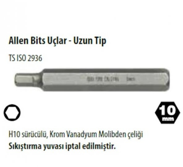 CETA FORM ALLEN BİTS UÇ 10*75mm 12 mm CB/2112G - 2