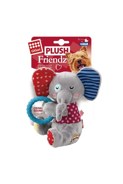 Gigwi Plush Friendz Sesli Fil Peluş Çiğneme Halkalı Köpek Oyuncağı - 1