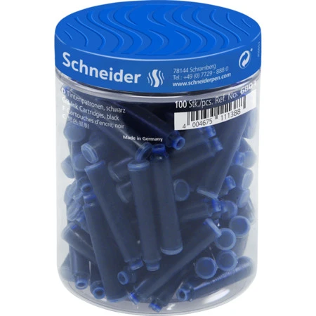 Schneider Mürekkep Kartuş Kısa Mavi - 100'lü Kavanoz