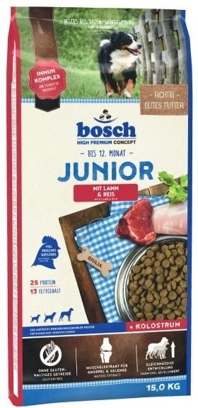 Bosch Junior Tahılsız Kuzu Etli ve Pirinçli Yavru Köpek Maması 15 Kg