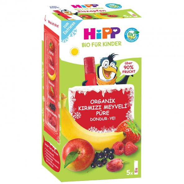 Hipp Organik Kırmızı Meyveli Püre Dondur Ye 5 x 30 ml (SKT 20/03/2022)