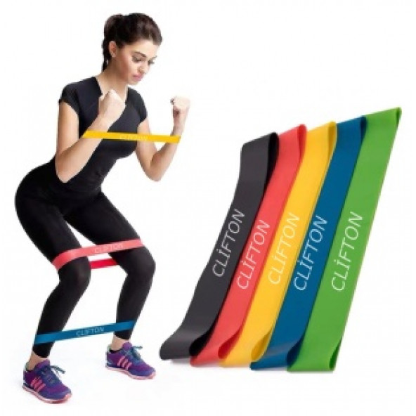 5 Li Farklı Dirençte Squat Bandı Hafif Orta Sert Pilates Aerobik Çalışma Lastiği Egzersiz Fitness
