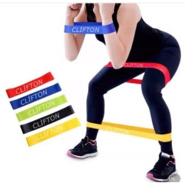 5 Li Farklı Dirençte Squat Bandı Hafif Orta Sert Pilates Aerobik Çalışma Lastiği Egzersiz Fitness - 3