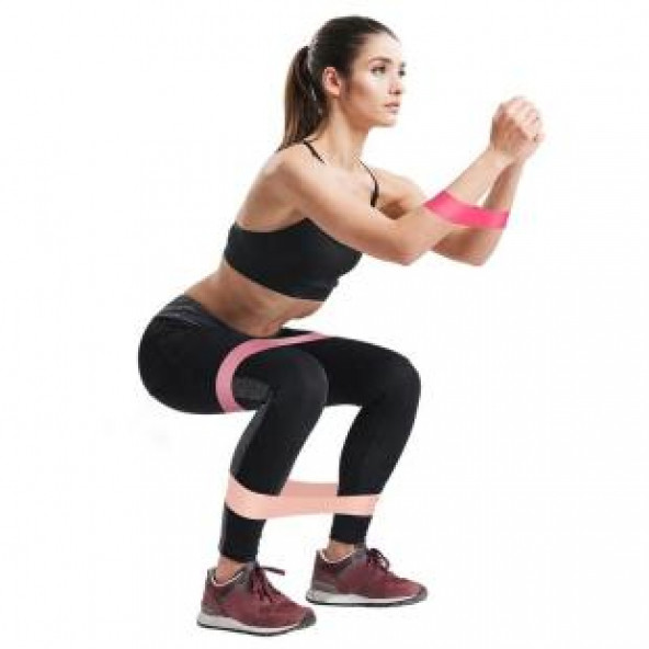 3 Lü Set Farklı Dirençte Squat Bandı Hafif Orta Sert Latex Pilates Aerobik Çalışma Lastiği