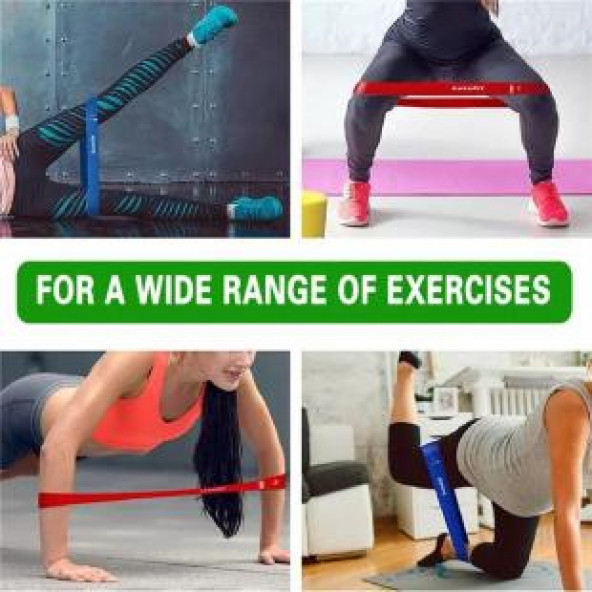 Clifton Pilates Direnç Lastiği Aerobik Yoga Gym Egzersiz Bandı Spor Seti Plates 5'li Bant Seti - 3