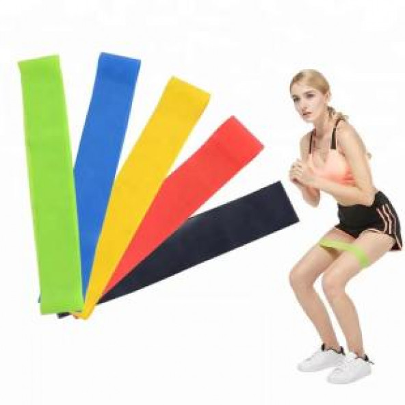 3 Lü Farklı Dirençte Squat Bandı Hafif Orta Sert Pilates Aerobik Çalışma Lastiği Egzersiz Fitness - 2