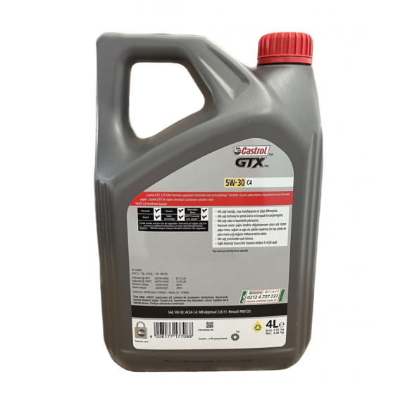 Castrol GTX 5W-30 C4 4 lt Motor Yağı - 2024 - 2