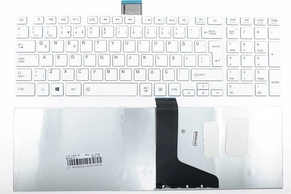 Toshiba  ile Uyumlu Satellite L850D-12P Uyumlu Laptop Klavye Beyaz Çerçeveli