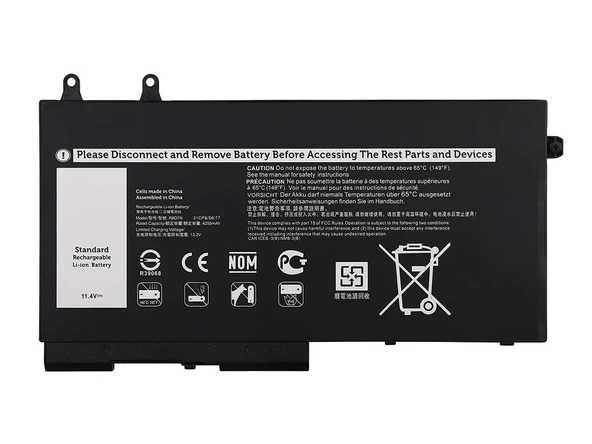 Dell ile Uyumlu Latitude 5400 Chromebook Versiyon P98G, P98G001  Batarya Pil - 3 Cell