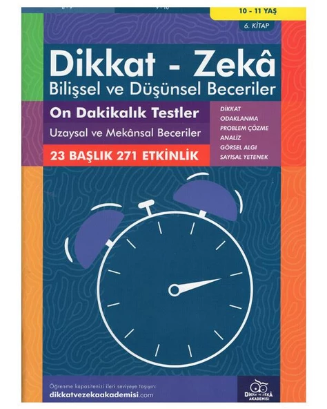 10-11 Yaş 10 Dakikalık Testler Uzaysal ve Mekansal Beceriler Dikkat ve Zeka Akademisi