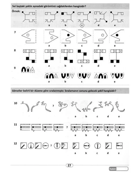 10-11 Yaş Bilişsel ve Düşünsel Beceriler 10 Dakikalık Testler Dikkat ve Zeka Akademisi - Resim 2