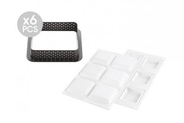 Silikomart Kit Tarte Ring Square Kek Kalıbı 80*80 mm - Resim 2