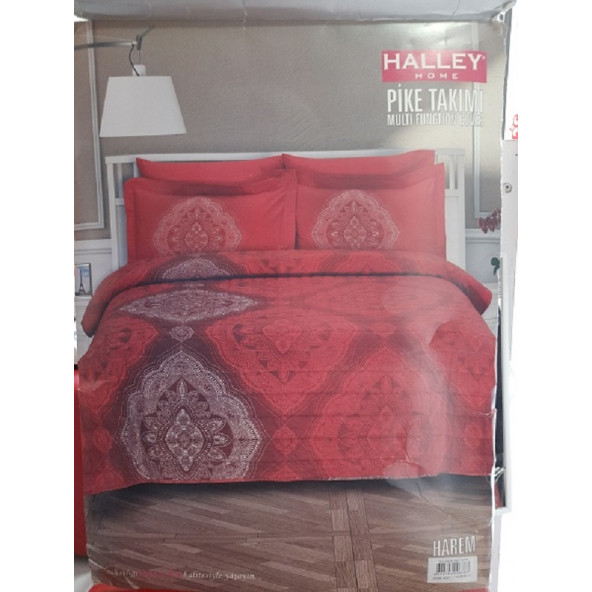 HALLEY HOME T.K. PİKE TAKIMI- 4 MEVSİM SET - KODU: 4007 / HAREM V1 RENK: KIRMIZI -