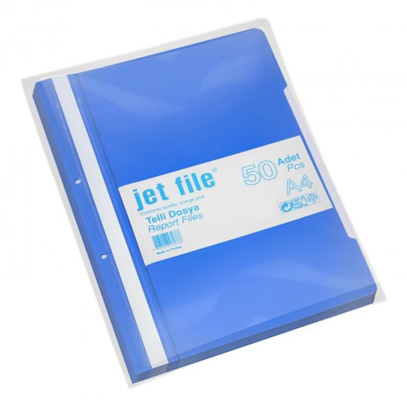 Jet File Telli Dosya 50li Mavi