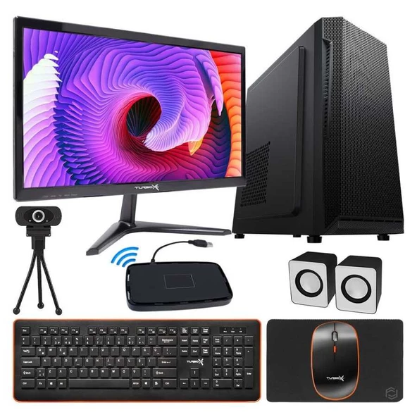 Turbox HomeWork i5 650 8GB 128GB SSD 21.5 inç Monitör Webcam + Hoparlör Masaüstü Pc Ofis Bilgisayarı